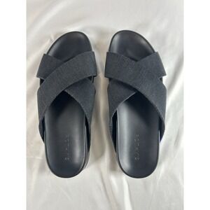 Rothy's  Sandals Womens Size 10 The Weekend Slide Black Cross Comfort